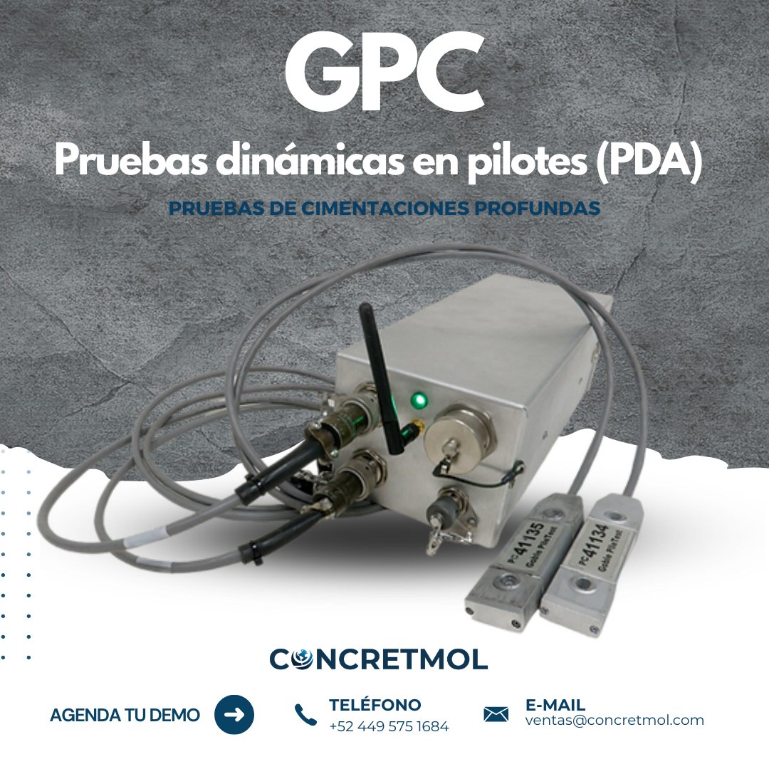 concretmol's tweet image. El GPC permite monitorear la hinca de pilotes y evaluar su integridad estructural en tiempo real. Obtendrás resultados precisos, confiables y conforme a normas internacionales. 🌐

#Concretmol #Piletest #GPC #PDA #CimentacionesSeguras #Geotecnia