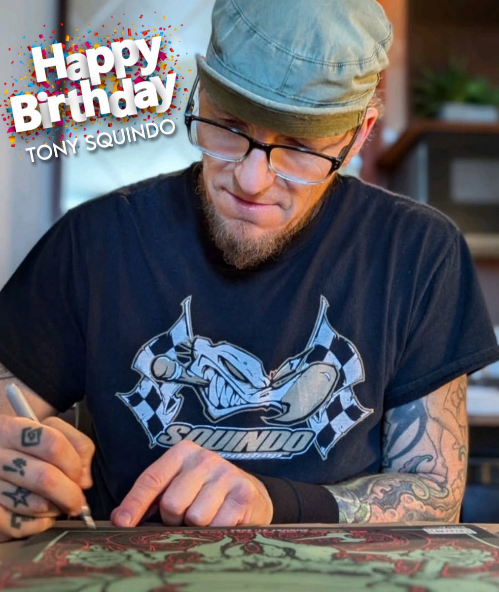 MetSince1981's tweet photo. Hoy está de Cumpleaños el Gran Artista Visual @SQUINDO1.
Artista, que muchos años ha creado grandes ilustraciones y diseños para @Metallica.
Feliz Cumpleaños, Tony Squindo! 🎂🤘
Happy Birthday, #Squindo!
#Metallica #SquindoMetallica #HappyBirthdaySquindo #METALLICASince1981 https://t.co/nPqXinGAFt