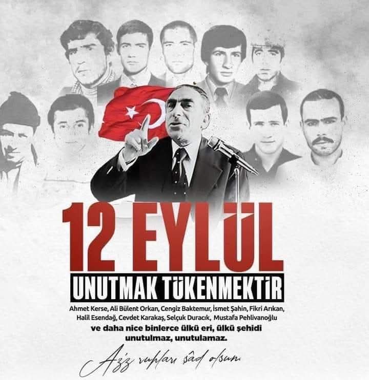 izztblg's tweet photo. Türk milletinin bağımsızlığı ve ülkücü hareketin onuru için 12 Eylül karanlığında darağaçlarında can veren, zindanlarda işkencelerle şehadet şerbetini içen aziz ülküdaşlarımızı rahmet, minnet ve dualarla anıyoruz. Onların davası, bize emanettir.
#12Eylül https://t.co/pyhy2oluuB