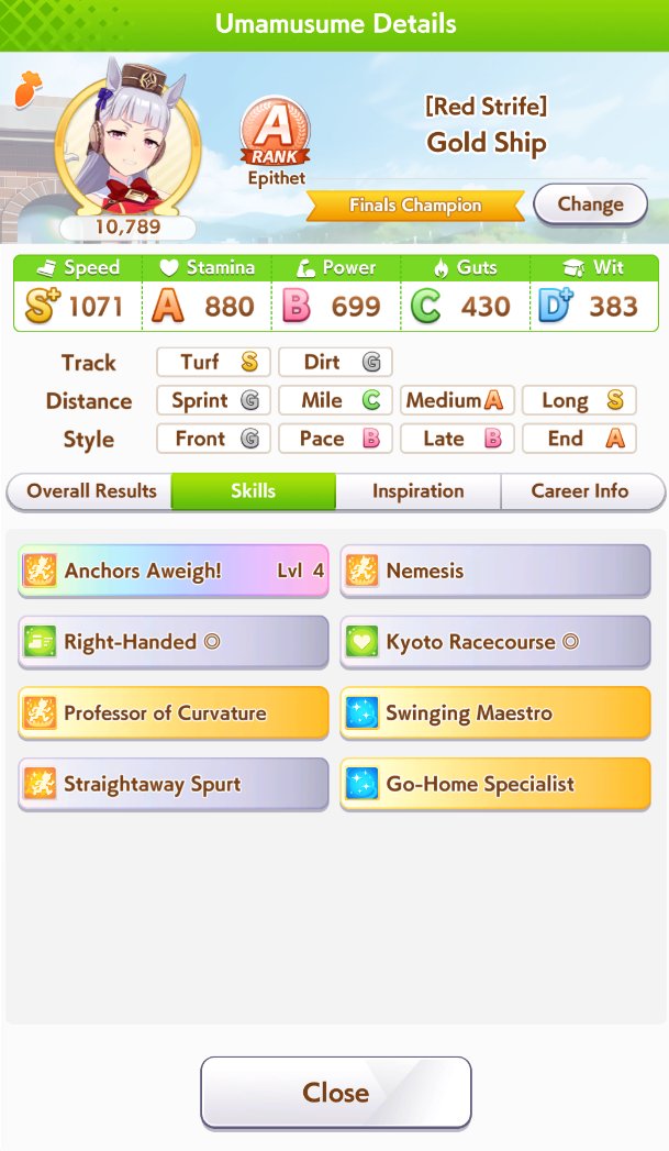 Shingin's tweet image. 2 end closers 1 pace chaser

3-2, 3-2, 2-3, 5-0

I had awful luck getting decent umas trained for this cm unsure how I'll do in the next round...