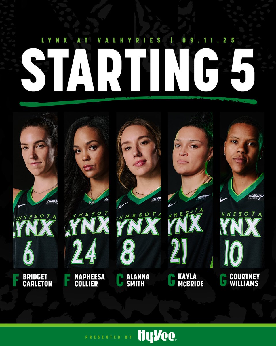 minnesotalynx's tweet image. LAST STARTERS OF THE REGULAR SEASON 😤