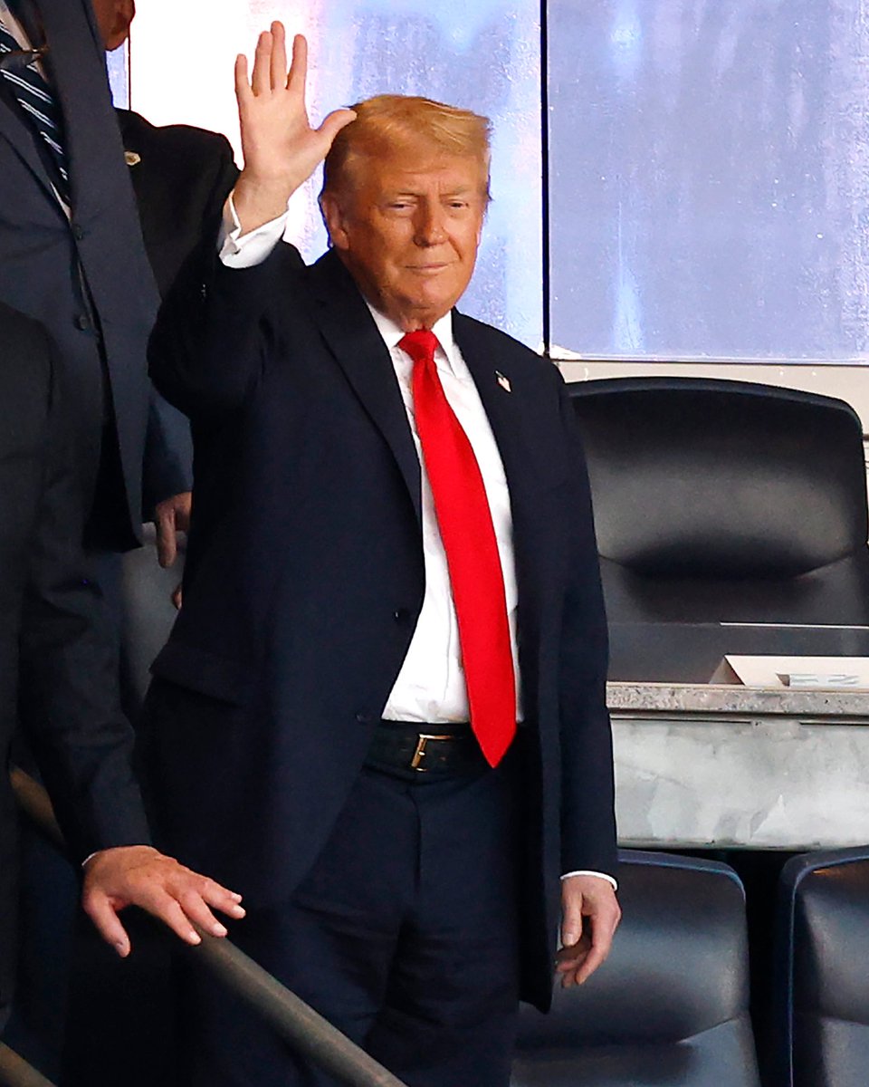 President Donald Trump is in attendance at tonight’s Yankees-Tigers game in New York, where pregame ceremonies were held in observance of the anniversary of the terrorist attacks on September 11, 2001.