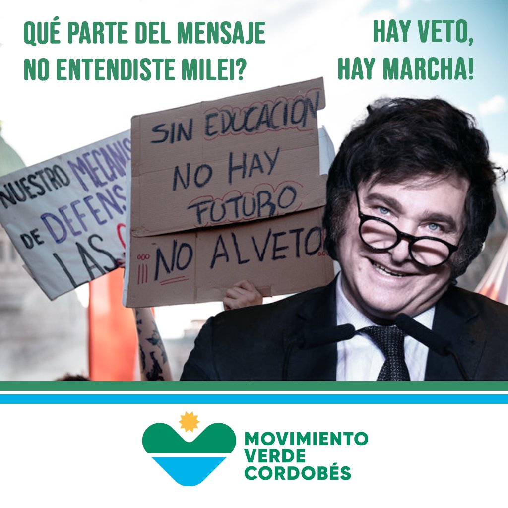 #ElSenorDeLosVetos <a href="/JMilei/">Javier Milei</a> decidió acelerar en la curva y se la va a poner de frente. Se acabó la luna de miel y el pueblo no se banca más payasadas. La mecha esta corta. Pensá bien que se te acabó el tiempo de gracia.  Tic tac Milei tic tac.
#UniversidadPublica  #noalveto