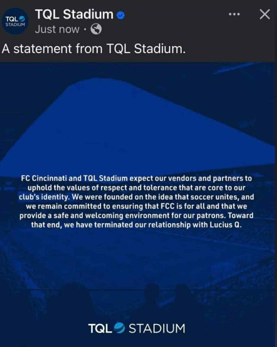GuntherEagleman's tweet image. WE WIN! This scumbag that celebrated what happened to Charlie is now facing consequences.

He had a booth at TQL stadium and they have just SEVERED all ties to his company @LuciusQBBQ.

Let this be a lesson to those who celebrate tragedies like this.

Screw you @CincySharpe.
