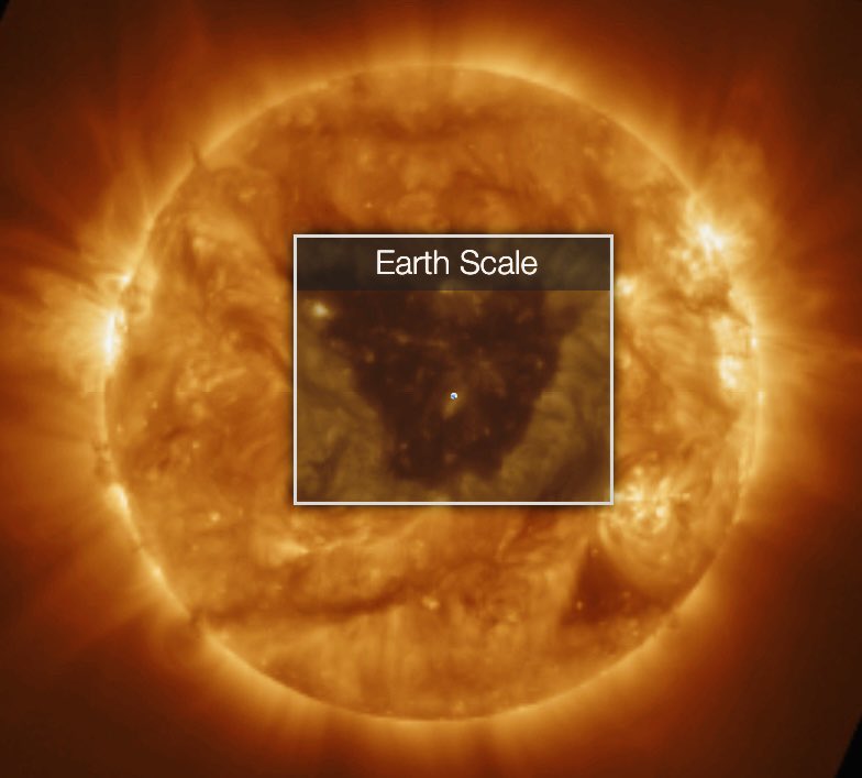 12/09/2025 AEST - Coronal Hole #78 - dwarfs the planet. You’d think we’re in for a chance of some windy embrace 🤞#GOES #spaceweather #coronalholes #CIR #helioviewer #solar #earth
