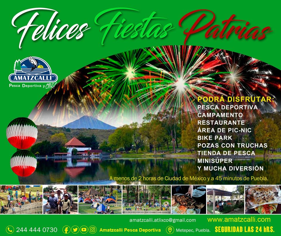 Amatzcalli's tweet photo. ¡Festeja con nosotros este fin largo Patrio en Amatzcalli!

Pesca, Campamento, Restaurante, Mini Súper y baños con regaderas con agua caliente con seguridad las 24 hrs.

Tel. (244) 444.07.30
PW: https://t.co/1KGYubtnpn
amatzcalli.atlixco@gmail.com

¡Abierto 365 días del año! https://t.co/oYhB2CTnRO