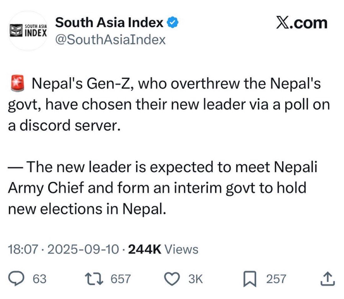 nepal saw the USDH vote and said hold my beer