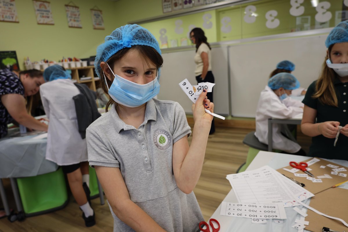 Aspen_Academy's tweet image. This week, our 3rd grade doctors were on call and diagnosed a serious case of mixed-up digits! They put on their scrubs and masks to perform &quot;surgery&quot; on sick numbers, learning about place value in the process. 

#aspenacademy #placevalue #mathisfun