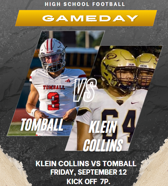 Texas UIL Sports (@texasuilsportss) on Twitter photo π¨ Game Week π¨
Klein Collins vs Tomball
π Friday September 12 
β°  @ 7p.
πΊ bit.ly/3U2Kt43
<a href="/KCTigerFootball/">KleinCollinsFootball</a> <a href="/joshstramblerjr/">Joshua Strambler</a> <a href="/Coach_RBradshaw/">Robbie Bradshaw</a> <a href="/Coach_dcMiller/">Coach Millerβ’</a> <a href="/KCFBBOOSTER/">Klein Collins Football Booster Club</a> <a href="/FootballTomball/">Tomball Cougar Football</a> <a href="/RathkeHunter/">Hunter Rathke</a> <a href="/joshstramblerjr/">Joshua Strambler</a> <a href="/JD__Brady/">James βJDβ Brady</a> <a href="/KC_HAWGS/">KCFB HAWGS</a> <a href="/MakellWilson2/">Makell Wilson</a> π¨ Game Week π¨
Klein Collins vs Tomball
π Friday September 12 
β°  @ 7p.
πΊ bit.ly/3U2Kt43
<a href="/KCTigerFootball/">KleinCollinsFootball</a> <a href="/joshstramblerjr/">Joshua Strambler</a> <a href="/Coach_RBradshaw/">Robbie Bradshaw</a> <a href="/Coach_dcMiller/">Coach Millerβ’</a> <a href="/KCFBBOOSTER/">Klein Collins Football Booster Club</a> <a href="/FootballTomball/">Tomball Cougar Football</a> <a href="/RathkeHunter/">Hunter Rathke</a> <a href="/joshstramblerjr/">Joshua Strambler</a> <a href="/JD__Brady/">James βJDβ Brady</a> <a href="/KC_HAWGS/">KCFB HAWGS</a> <a href="/MakellWilson2/">Makell Wilson</a>
