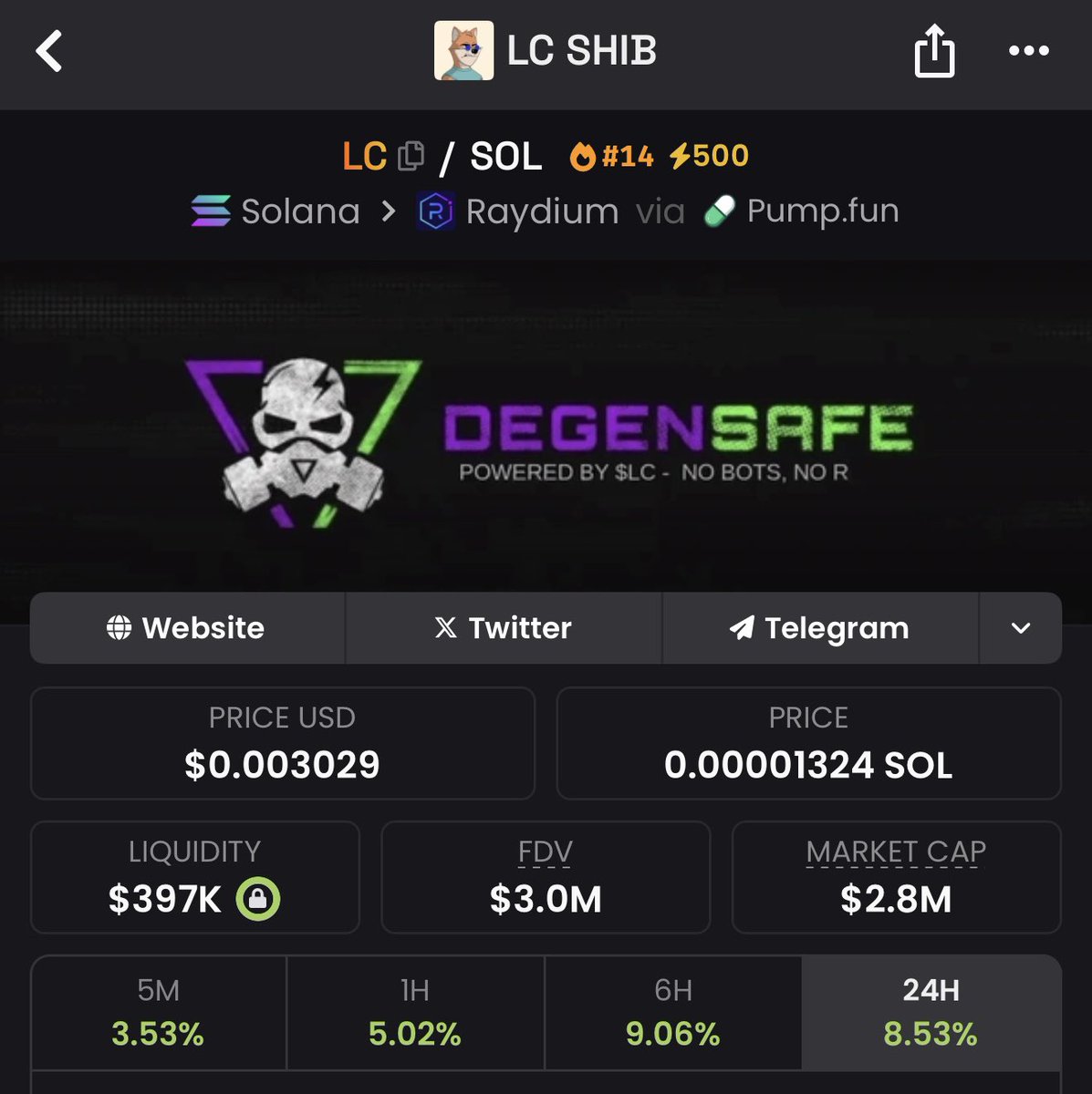 LC (@lcshib) on Twitter photo $LC is holding strong at $3M FDV —
And we haven’t even launched the platform yet.
The only launchpad built by the trenches is coming.
Stack. Follow. Get in early.
<a href="/degensafefun/">Degensafe.fun</a> | $LC $LC is holding strong at $3M FDV —
And we haven’t even launched the platform yet.
The only launchpad built by the trenches is coming.
Stack. Follow. Get in early.
<a href="/degensafefun/">Degensafe.fun</a> | $LC