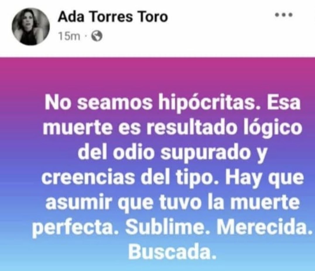 OPINIÓN: PELIGROSAS PALABRAS DE RIÑA
Tildar de "muerte merecida" y "muerte perfecta" el asesinato de Charlie Kirk, son PALABRAS DE RIÑA (ofensivas y provocadoras) q incitan una reacción violenta contra quien las expresa.