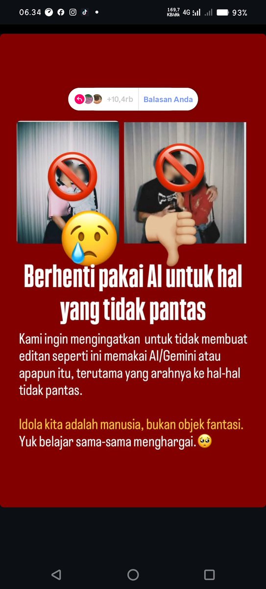 sebagai sesama perempuan, gw bingung sih jujur, mereka bakal marah bgt kalau dilecehin orang tapi at the same time, dengan memposting postingan kyk gini mereka melecehkan dirinya sendiri. idola kalian juga manusia woi. ga pantes bgt diedit fotonya kyk gini.