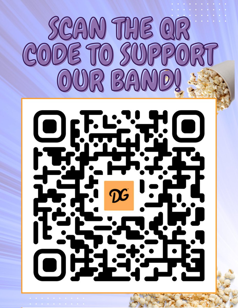 🍿🎶 The WHS Band Double Good Popcorn Fundraiser is LIVE! 🎶🍿

📅 Sept 11 @ 5 PM – Sept 14 @ 5 PM
📲 Scan the QR code to support!

Funds raised help us purchase new instruments, uniforms, &amp; equipment for our Panther Band. 💜🐾

#PantherNation #PantherPride #WHSBand