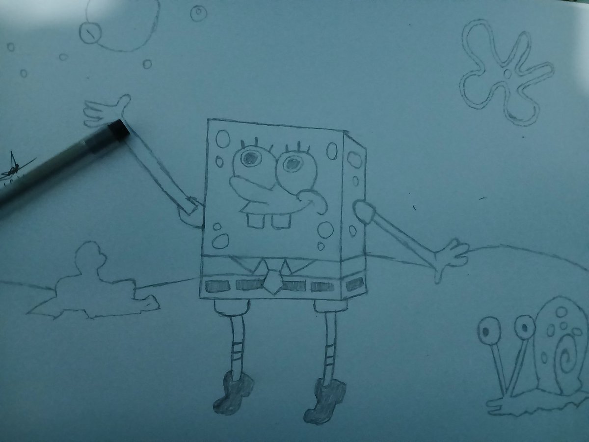 El Bocetó Listo, Pero El Único Malo Que No Lo Quiero Linear!!!! 😞 #bobesponja