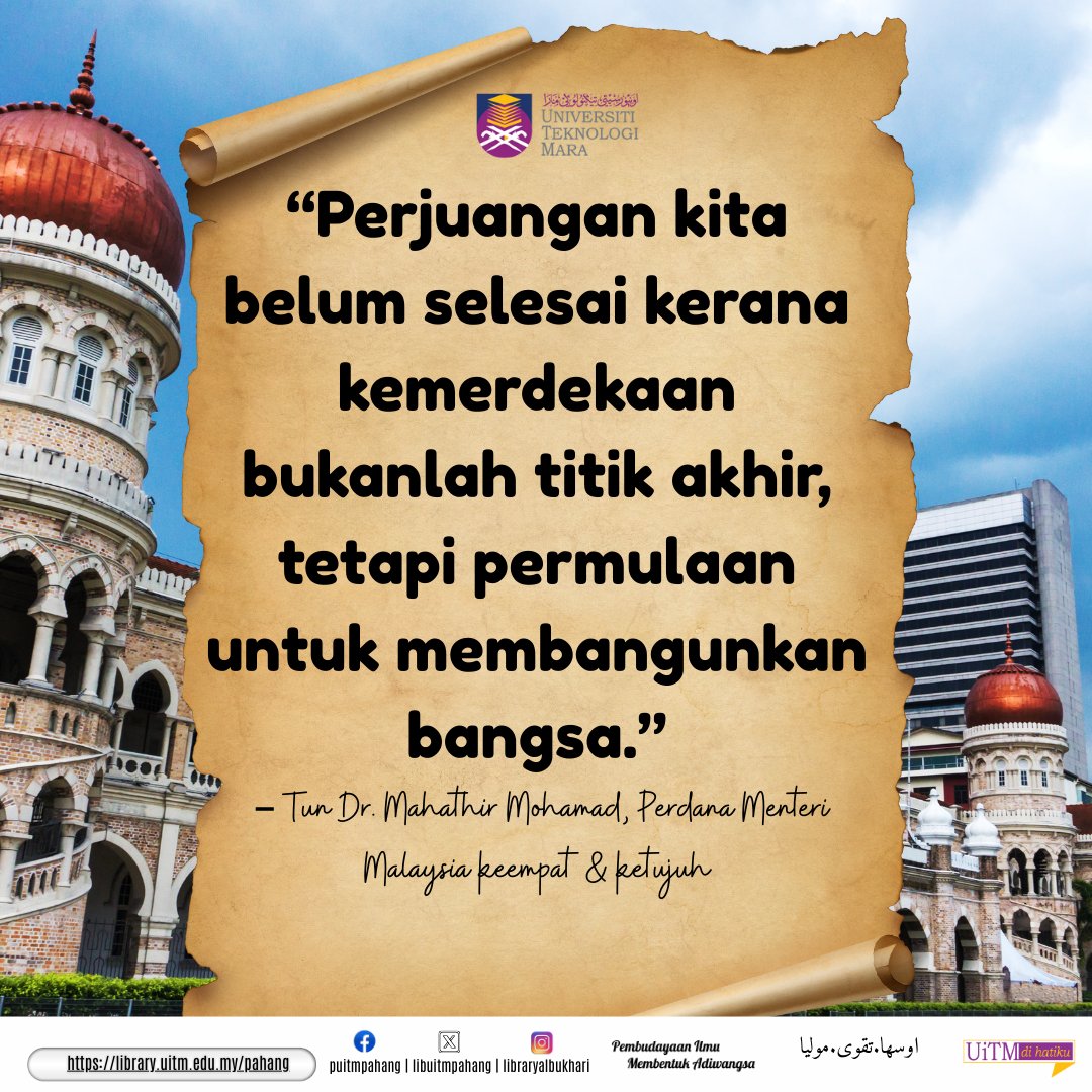 LibUiTMPahang's tweet image. Sila ikuti maklumat terkini dilaman web rasmi kami di
library.uitm.edu.my/pahang
#libphg
#pabmembaca
#libraryforall
#PembudayaanIlmuMembentukAdiwangsa
LIKE & FOLLOW FACEBOOK Perpustakaan Al-Bukhari:
facebook.com/library.uitm.p…