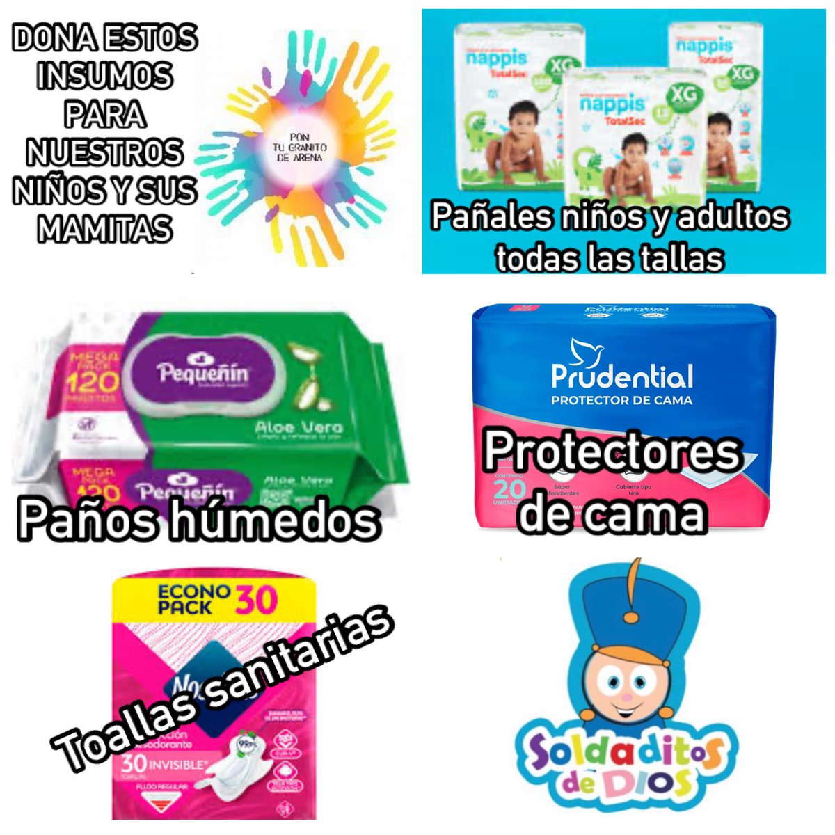 AlbersldtdeDios's tweet image. Amigos de #Guayaquil pedimos su colaboración para abastecer nuestro albergue. Toda ayuda es bien recibida:
🎗️Pañales todas las tallas
🎗️ paños húmedos 
🎗️ protectores de cama 
🎗️ toallas sanitarias 
#CancerInfantil🎗️ #voluntariado