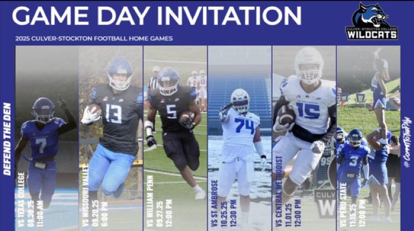 Thank you so much <a href="/CoachGarvin17/">Hagen Garvin</a> for the game day invite, can’t wait to come see what you guys do the 20th! Good-luck!@CSCwildcatsFB <a href="/CoachCutshaw/">Roy Cutshaw Jr</a>