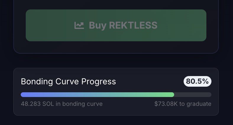 Bonding curve 80.5% 🎯
When $REKTLESS hits Raydium → fireworks &amp; global takeover 🌊💥
Get ready to celebrate BIG 🎉🍾

#Solana #MemeCoin #Crypto #Rektless #Raydium #SplashFun #DeFi #Web3 #Airdrop #MakeASplash