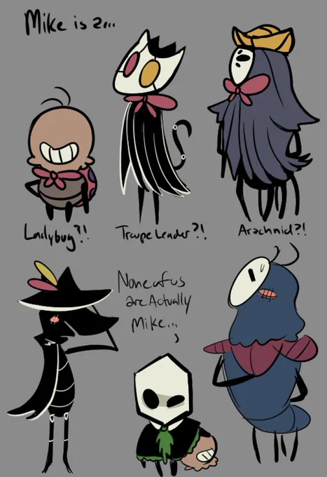 more deltarune / silksong crossover, now with kris and ralsei (and more mikes)