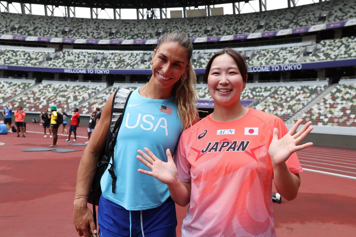 #東京世界陸上
国立競技場では選手たちが前日練習！
オールマンと郡菜々佳！