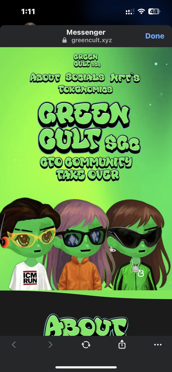 Green Cult $GC community takeover meme