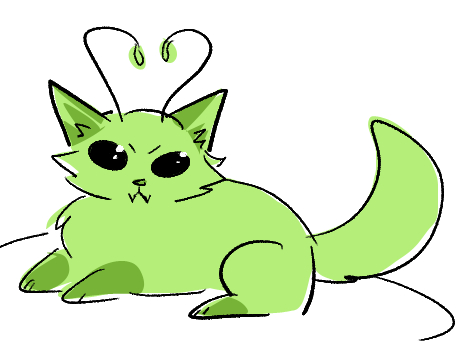 Not to worry! Perhaps this one can help! It so happens that in one of my countless offscreen misadventures I DID have to build myself a much smaller more feline body to inhabit for a while to fulfill a certain bargain and convince a certain God to do me a favor. Here's a picture!
