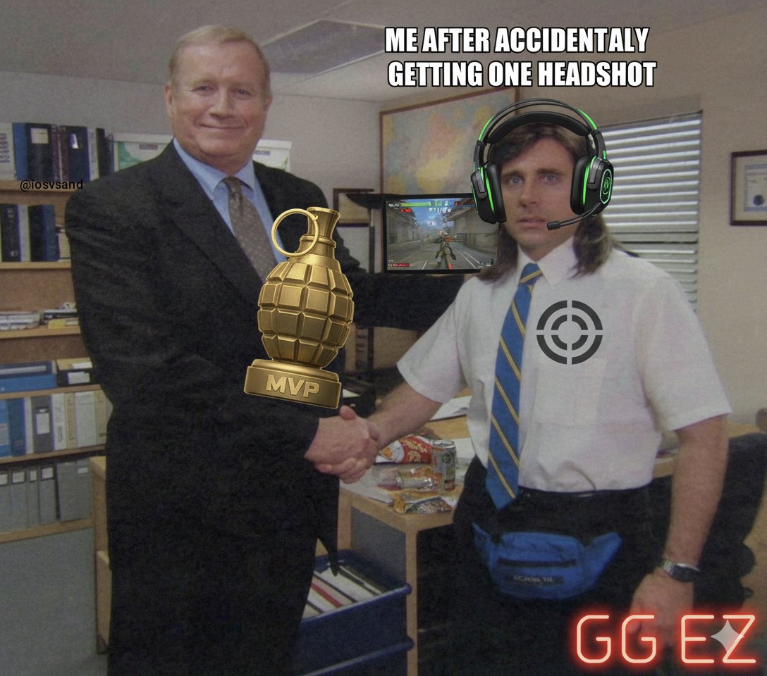 iosvsand's tweet image. My entire gaming career summarized in one picture. One lucky headshot and suddenly I&apos;m feeling like an esports legend. GG EZ! 🏆 #GamerHumor #FPS #GamingAddict #MVP #TooRelatable