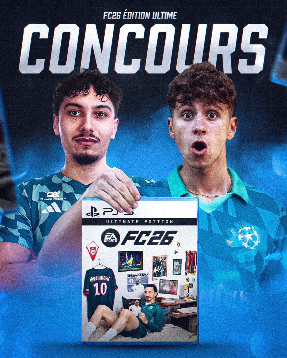 Mrbuu13_Ytub's tweet image. CONCOURS pour REMPORTER FC26 VERSION ULTIME 🔥 #FC26 

Pour participer :

👉🏼Follow : @DrGarou et @Mrbuu13_Ytub 
👉🏼Like ❤️ et RT 🔁 ce post 

Tirage au sort le Jeudi 18 Septembre !

Bonne chance les frères ! 🫡 #EAFC