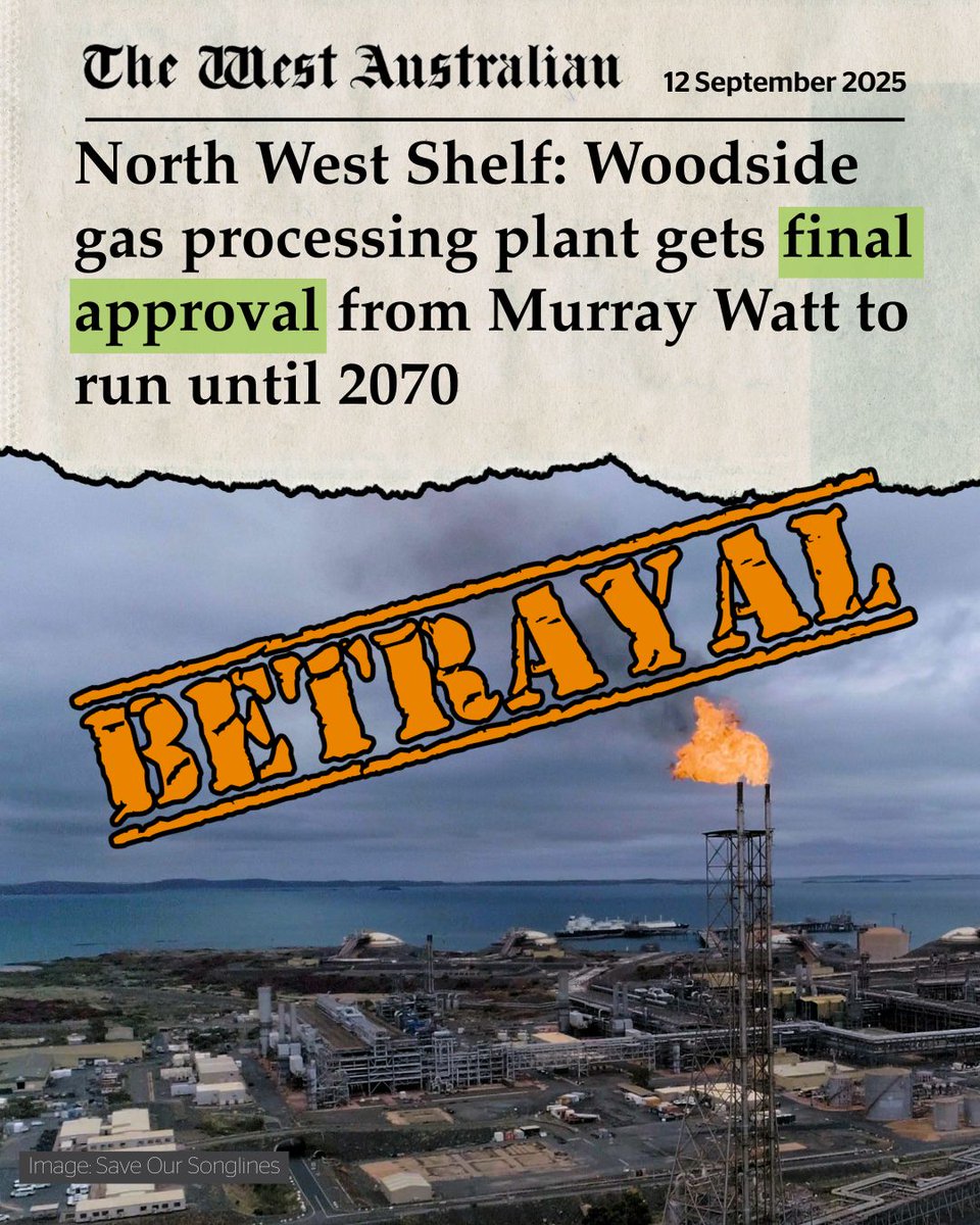 Unacceptable, Labor. 

By backing decades more gas, the <a href="/AlboMP/">Anthony Albanese</a> government has locked Australia into over 40 years of climate damage. 

ACF research: the North West Shelf expansion would emit more than 13 times Australia’s annual total emissions. 

Australians voted for climate
