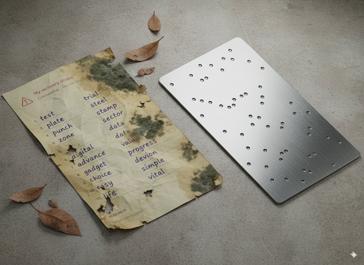 Backup vs Entropy

🔥🛡️ Nature can’t be fooled... and neither can entropy. Seed on paper? That’s self-deception. Kryptodots carves it in steel. 
 kryptodots.com 
 #SeedPhrase #Bitcoin #HODL