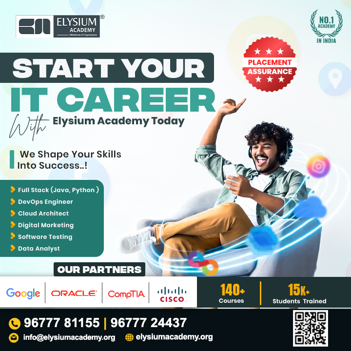 elysiumacademy's tweet image. 🏆 Learn, Grow, & Get Placed in Top IT Roles – Elysium Academy 🏆
🌐 Visit: bit.ly/3J0e5wo
#elysiumacademymadurai #softwaretraininginstitutemadurai #fullstackdeveloperclass #javacourseclass #pythonprogrammingclass #cloudarchitectcourse #digitalmarketingclass