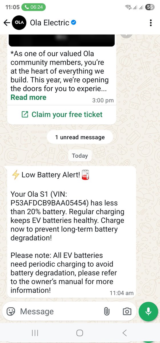 Chetankumar_111's tweet photo. @OlaElectric @bhash 
Who Will responsible for low battery issue. 
My ola scooter already parked at ola service center from last 18 days and no one try to attend for repair. https://t.co/ABbnH3xCzB