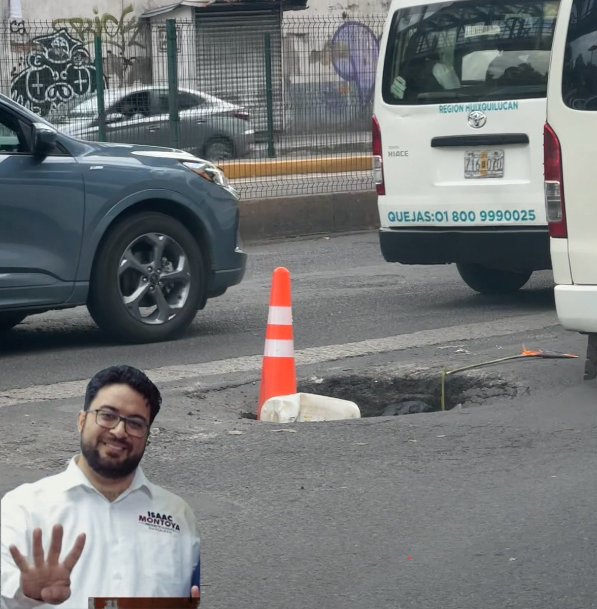 Reporte de Bache en <a href="/GobNau/">Ciudad Naucalpan / Gobierno Municipal 2025-2027.</a> en Conscripto y Periférico, Naucalpan, 11619 (junto a campo militar) Imagen de referencia de <a href="/isaacsolar/">Isaac Montoya</a> . Maestra <a href="/delfinagomeza/">Delfina Gómez A.</a> favor de revisar que Naucalpan haga su trabajo de Repavimentación y Bacheo.