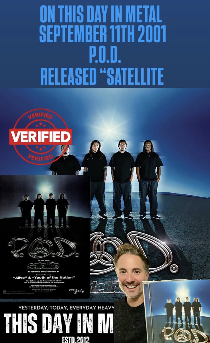 Sept 11th 2001 𝐏.𝐎.𝐃. released the album “Satellite” #Alive #Boom #YouthOfTheNation #NuMetal 

𝐃𝐢𝐝 𝐲𝐨𝐮 𝐤𝐧𝐨𝐰…
It was the 117th best-selling album of 2001, and the 26th best-selling album of 2002 in the United States.