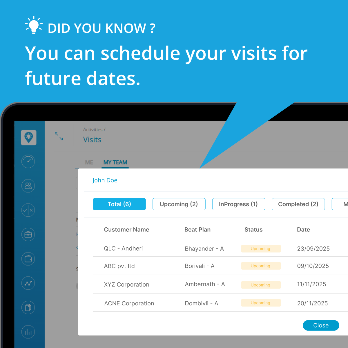 QLC_FieldSense's tweet photo. 📅 𝐏𝐥𝐚𝐧 𝐀𝐡𝐞𝐚𝐝 𝐰𝐢𝐭𝐡 𝐅𝐢𝐞𝐥𝐝𝐒𝐞𝐧𝐬𝐞! 🚀

No more last-minute stress! Start planning today.
Explore all the features today at https://t.co/ic4sYgPXkM

#FieldSense #PlanAhead #StayAhead #FieldForce #ActionableInsights #SmartDashboard #PerformanceOptimization https://t.co/UBipL1LA1l