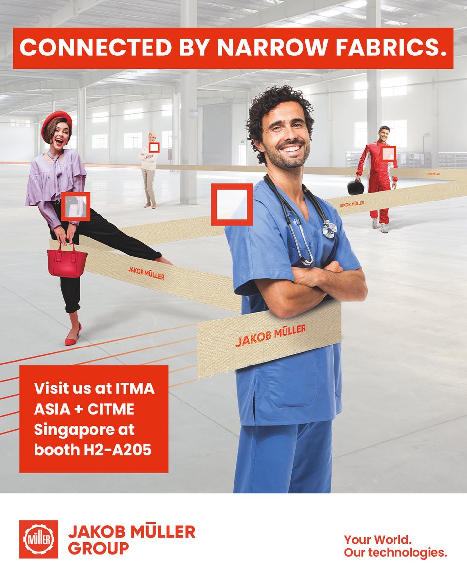 Connected by Precision. Driven by Excellence.
Since 1887, #JakobMüllerGroup has led in high-performance tape &amp; narrow textiles with Swiss precision &amp; innovation.

Meet them at ITMA ASIA + CITME 2025 in Singapore, Booth H2-A205.

🔗 𝐋𝐞𝐚𝐫𝐧 𝐦𝐨𝐫𝐞: mueller-frick.com/?lang=custom&s… .
