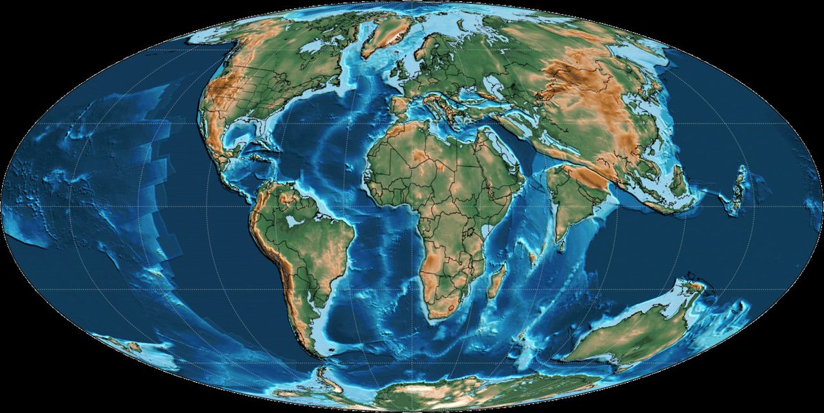 ns_statmapper's tweet photo. Map of Earth during Paleogene Period (66 Million Years Ago to 23 Million Years Ago).
It was first geological period of the Cenozoic Era where earth's climate was mostly warm with tropical conditions whereas by end glaciation began.
#Map #Prehistory #earth #paleogene #cenozoic https://t.co/pMT8g306Qo