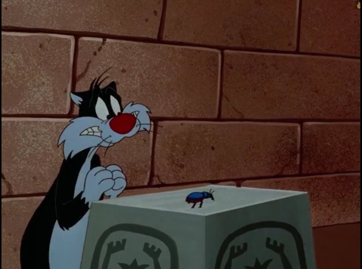 ALaunchie's tweet photo. Sylvester has adorable smiles whenever he's being silly or nervous.
In this case, he's afraid of what appears to be a little bug while exploring a place only he finds scary.
He even makes cute noises when smiling or just being scared.
Yes, I did mention scared here. 🤭
#TSATM https://t.co/wI0evn3oj3