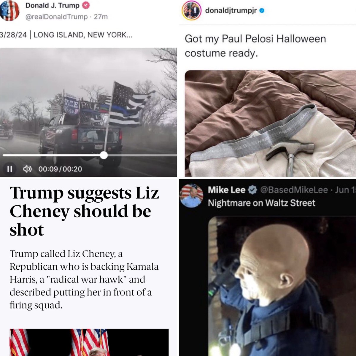 The hypocrisy is honestly just mind blowing. The right is clearly being led by violent rhetoric directly from the top. Trump even yesterday couldn’t bring cohesiveness. When will it stop? Will it ever stop?!