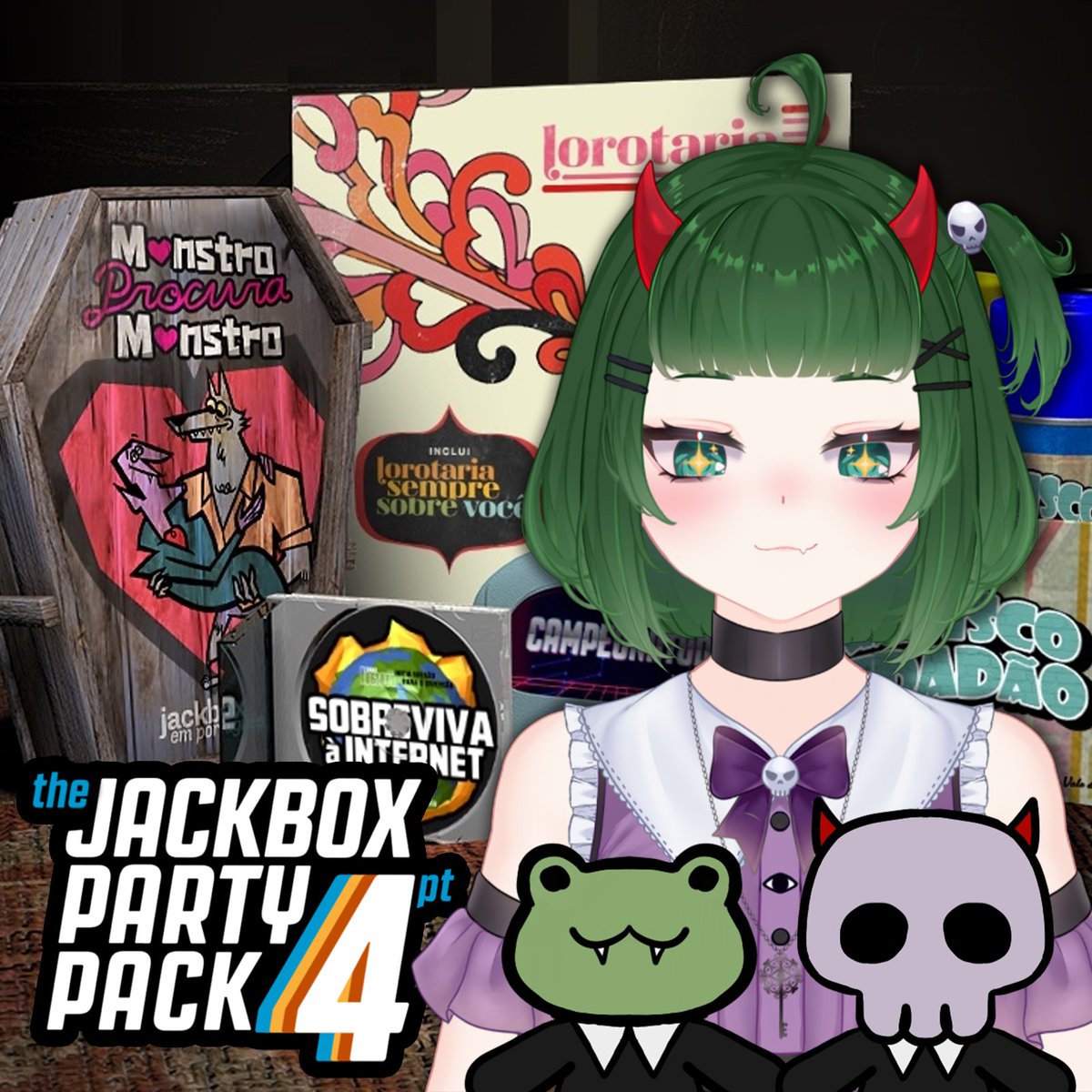 nahimesamaVT's tweet photo. 🐸💀 JACKBOX TRADUZIDO COM SUBS E MEMBROS!

hoje, às 21h30, vamos jogar Jackbox Party 4 TRADUZIDO EM PORTUGUÊS graças ao pessoal do @jackboxpt que está trabalhando em uma tradução!

ESPERO VOCÊS LÁ! https://t.co/aqaS8heZ3A