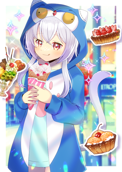 「VtuberのAngryOwlCat(#AngryowlCat)さんを描かせて頂」|ヒヨヨ@skeb募集中のイラスト