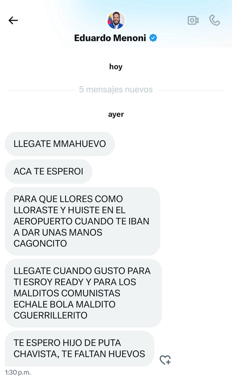 Sigue la viuda de Oscar Pérez <a href="/eduardomenoni/">Eduardo Menoni</a> histeriquisima,lleno de odio y planteando asesinatos en su burbuja cerebral que no le permito hacer sinapsis,cálmate hermanito. 🤣🤣🤣
