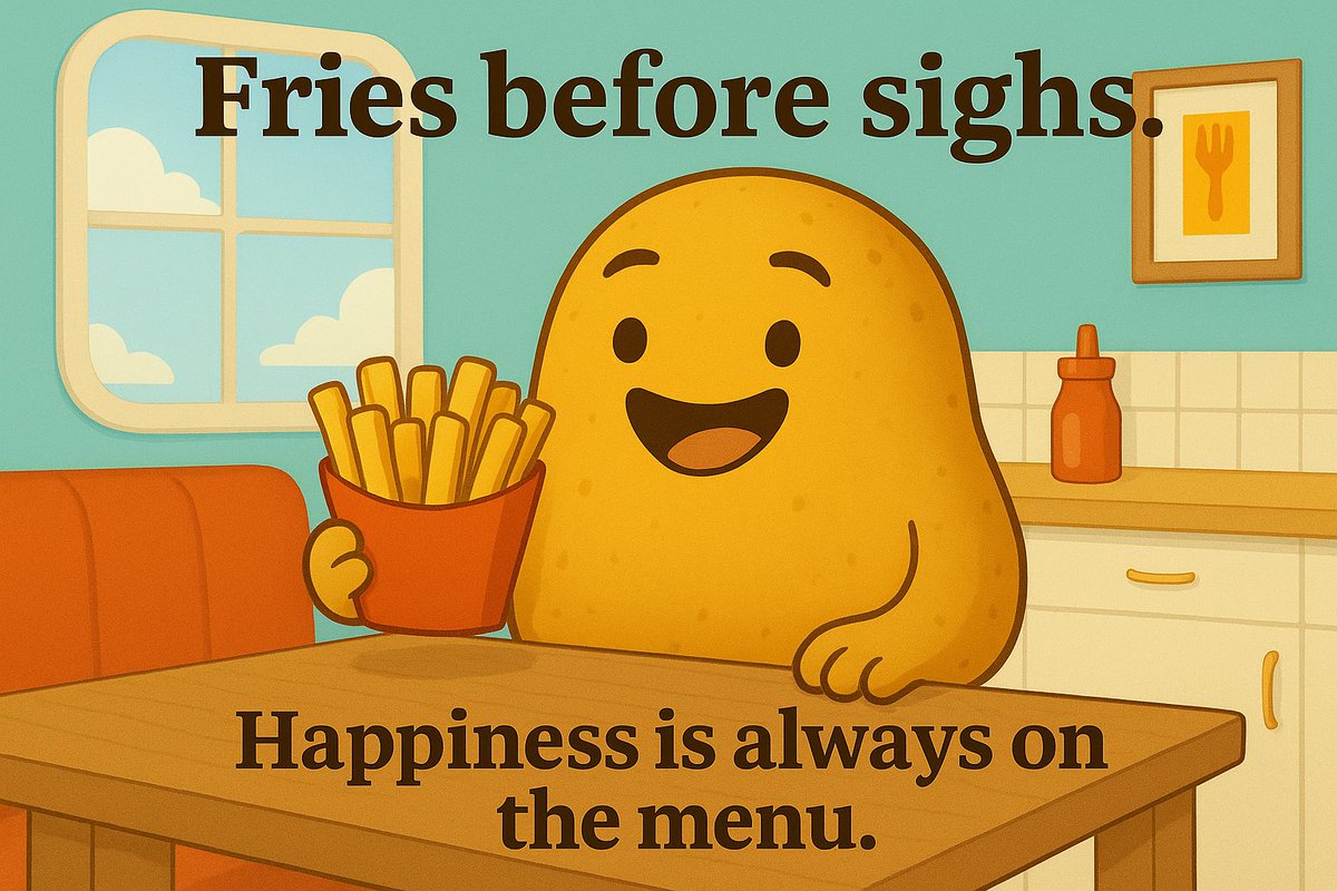 Th3TaterTot's tweet image. #PotatoWisdom #FriesBeforeSighs #SpudLife #HappinessOnTheMenu #PositiveVibes