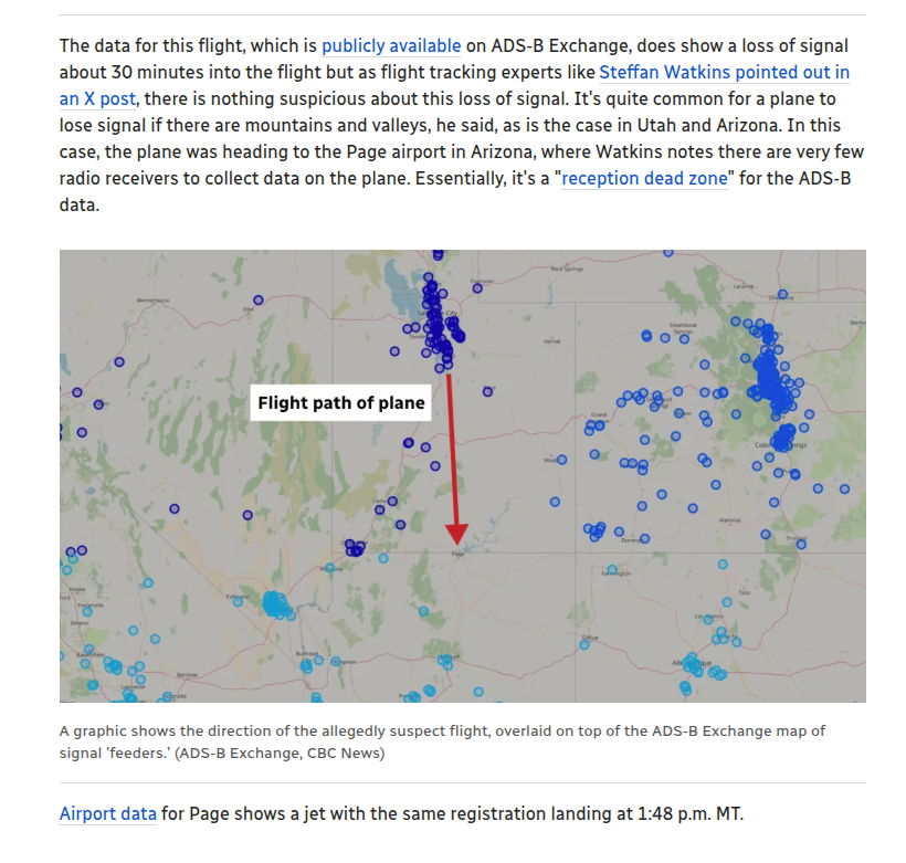 steffanwatkins's tweet photo. I was happy to contribute to this CBC News article about the conspiracies floating around about the killing of Charlie Kirk - specifically the part about the nonsense being spread by @stellarman22 and #MonkeyWerx about #N888KG. https://t.co/ZL5XpBv7JW