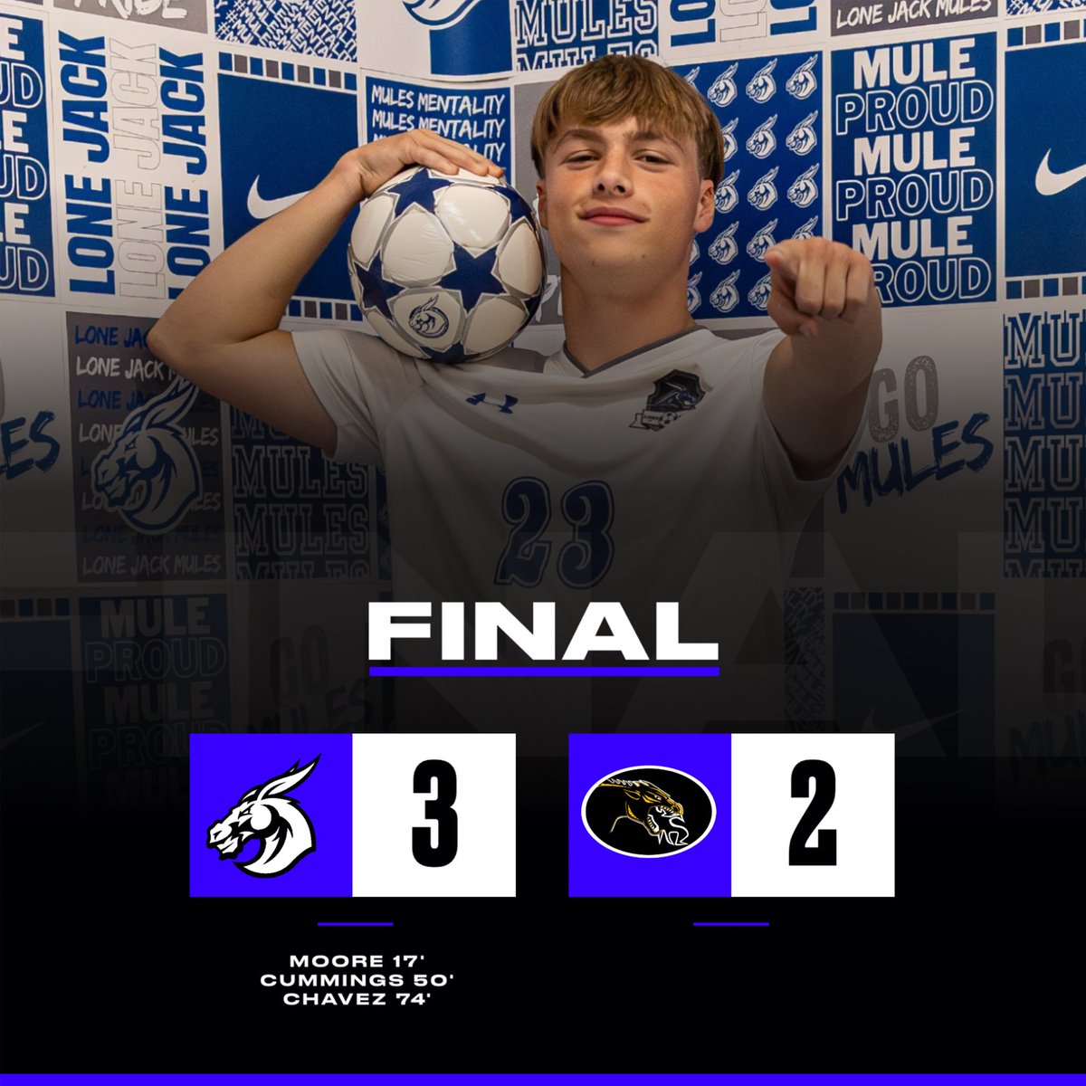 Mules get past Cameron and advance to Saturdays 8:00AM match vs Pleasant Hill with a chance to repeat as Panthers Cup Champions. 

#MuleMentality 🤘