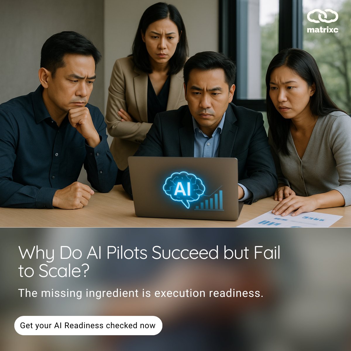 matrixconnexion's tweet image. Scaling AI isn’t about technology alone—it’s about execution discipline. And readiness is where that discipline begins.

Start Now: stax.matrixc.com/ai-execution-a…
WhatsApp us directly: wa.me/60124278432

#matrixc #matrixconnexion #AIExecution #ExecutionFirst #RiskManagement
