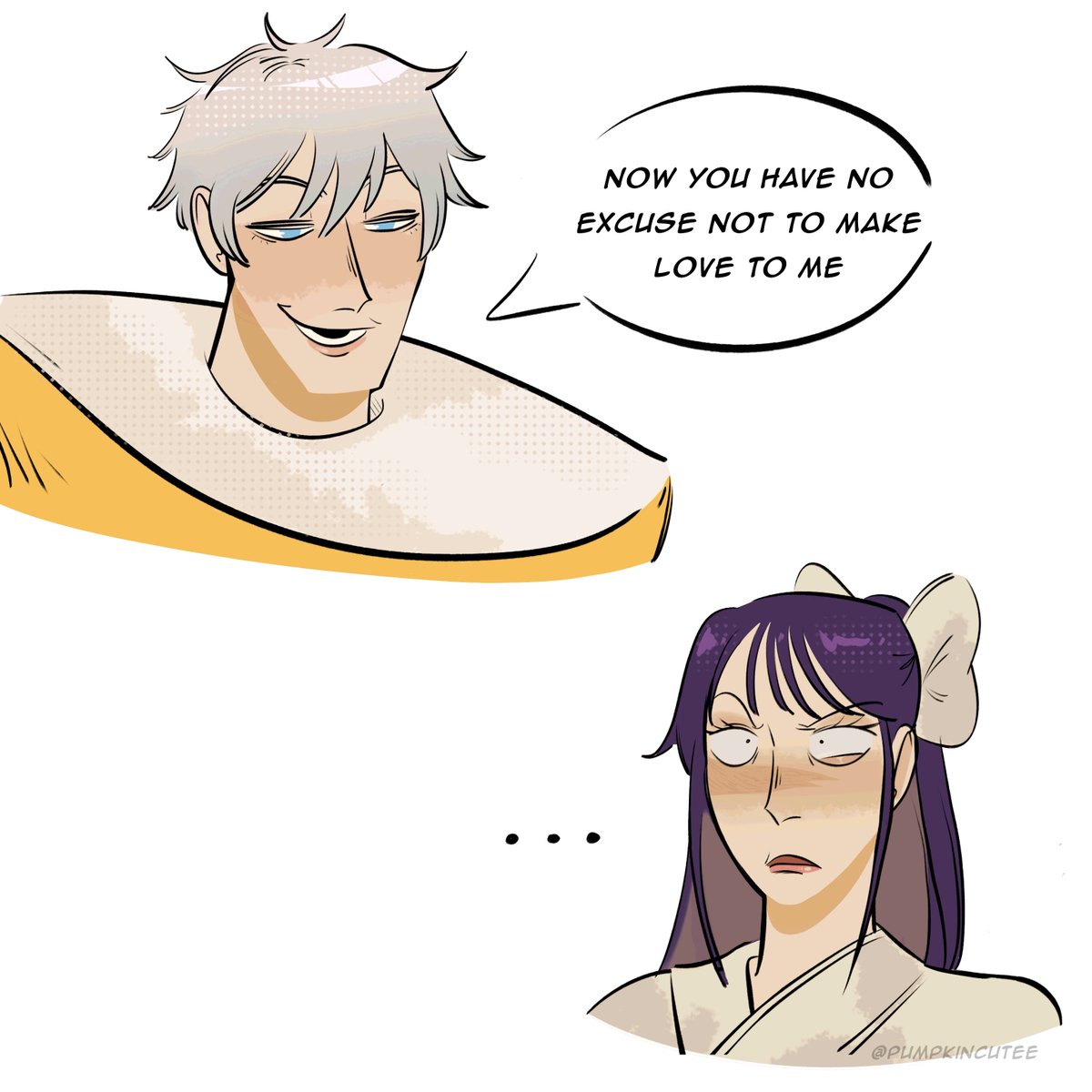 Isillyluv's tweet image. It would definitely be very difficult to do it with that on.

#gojohime #jjk