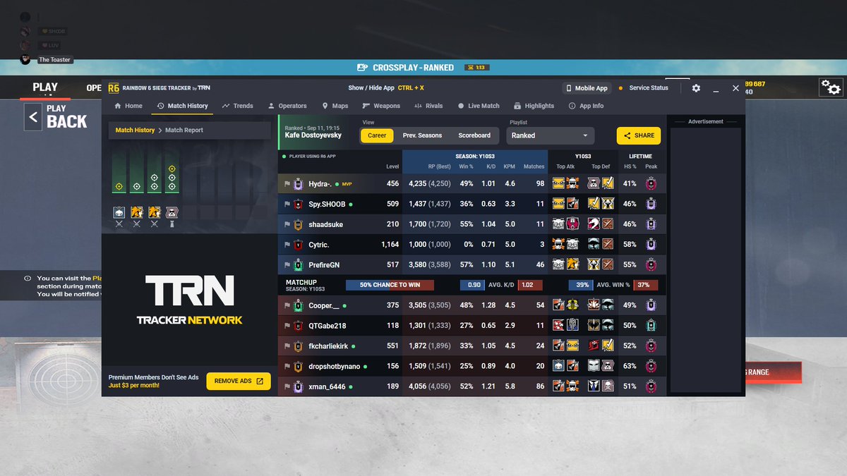 #R6TrackerReport
For: Inappropriate Username/Avatar

User/Privacy Name: fkcharliekirk
User ID: c8cb5ad2-ffda-46b3-bfbc-3688529f7dc0

Match Start: 2025-09-12 02:00:49 (UTC)
Match ID: 804eee3f-dcdb-46c3-9ff4-13b0c257374b