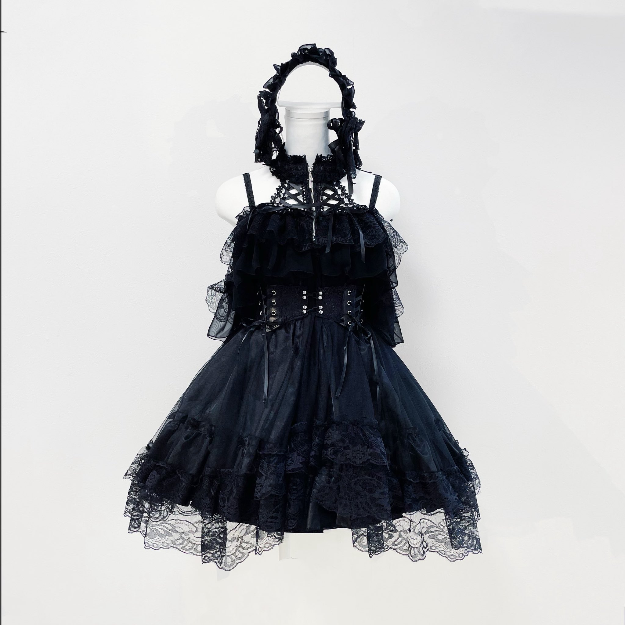 ゴスロリ [majoh] MINI DEVIL ANGEL WING DRESS