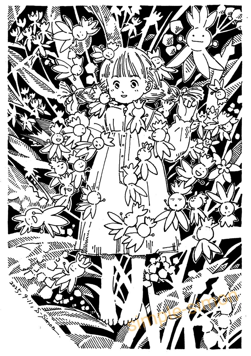 ありゃー。朝の再掲をしそこねていましたかー。
改めて、おはようございます☀️朝の再掲のお時間です。(過ぎてます)
「トウワタ」
女の子の周りに飛んでいるのは、鮮やかな花を見ていてつい思いついたキャラです。
…トウワタくん?(そのまんま)
本日も良い1日を!